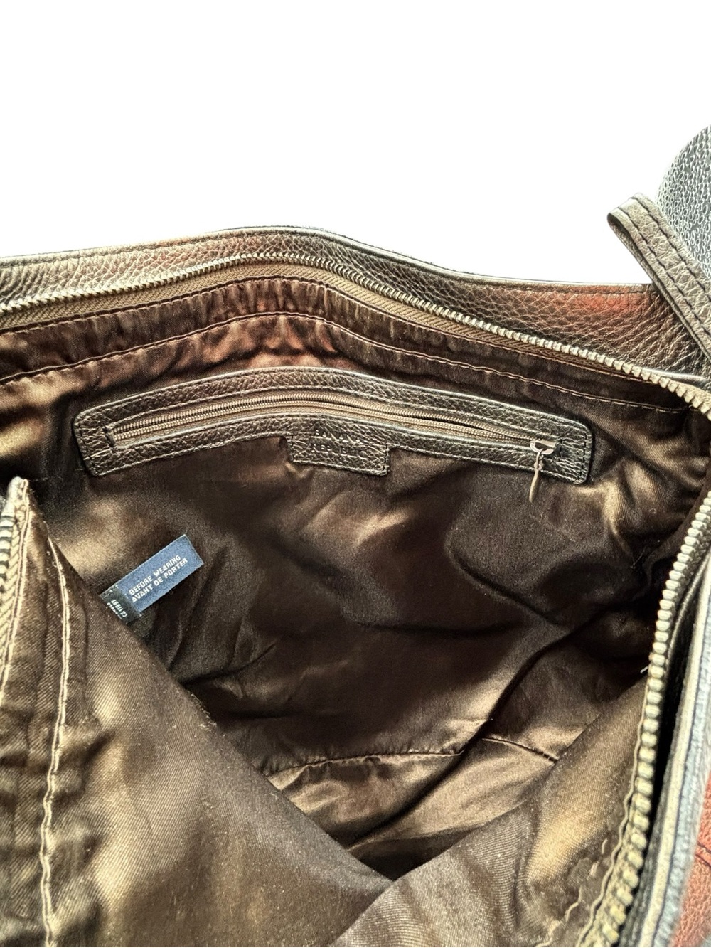 Banana Republic Bronze Metallic Pebbled Leather Hobo Shoulder Bag - Picture 11 of 13
